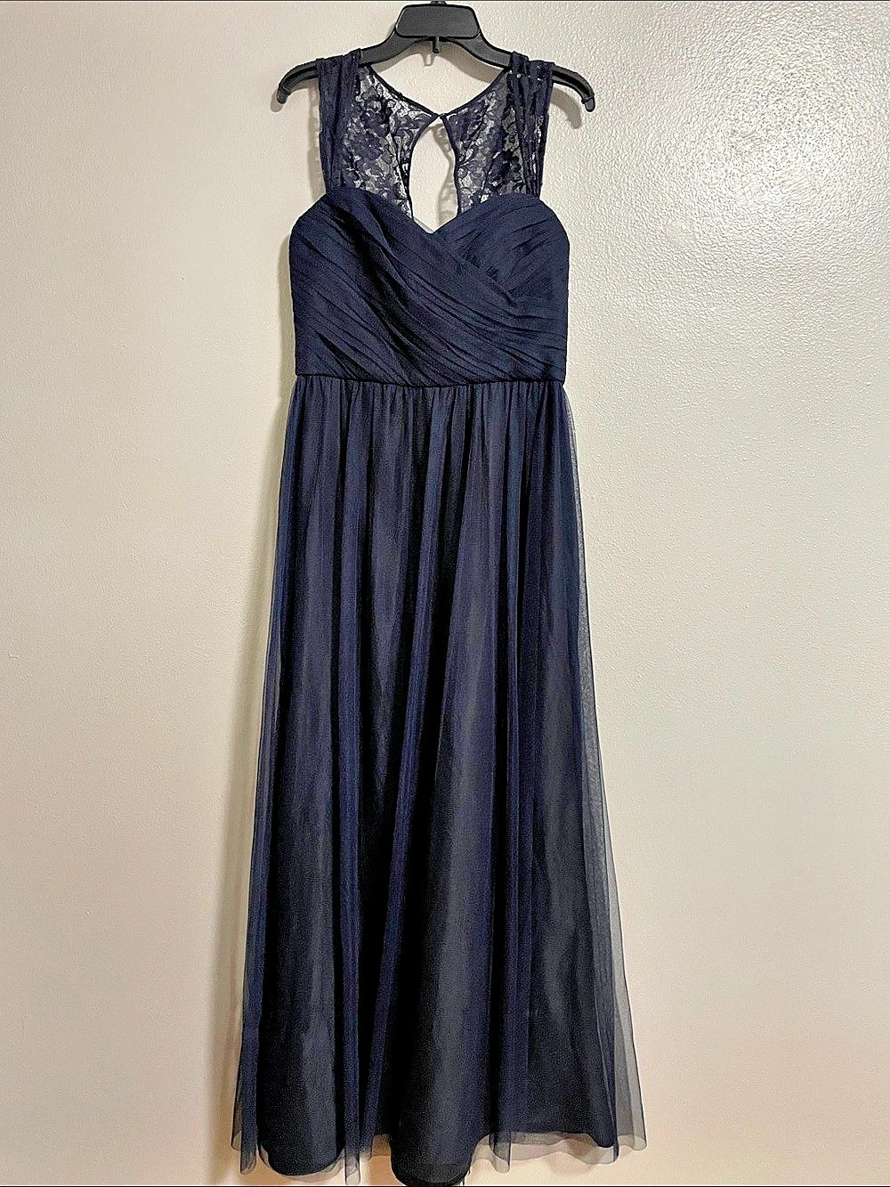 Amsale Lace Maxi Dress in Navy size 12